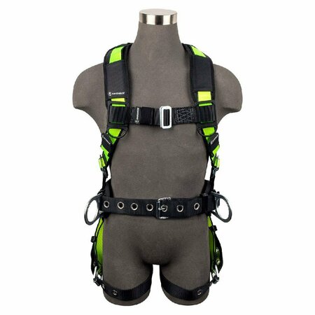 SAFEWAZE PRO Construction Harness: 3D, Dorsal Link, MB Chest, TB Legs, Free Floating Waist FS160DL